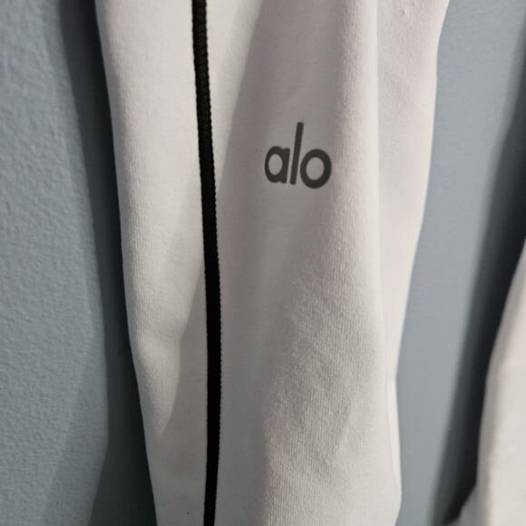 Alo Yoga Airbrush High Waist Heart Throb Legging White Black L Sculpted Trendy - Picture 3 of 4